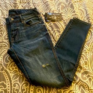True Religion Mid-Rise skinny jeans.